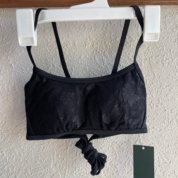 Wild Fable Size XXS Black Bikini Swim Top – Strappy Tie Front - Picture 2 of 4